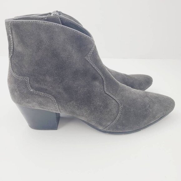 Ash Womens Cowboy Ankle Boots Booties Gray Block Heel Pointed Toe Zip 10 EUR 40 - Picture 2 of 9